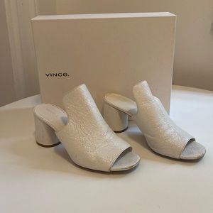 Vince Tanya White Leather Sandals